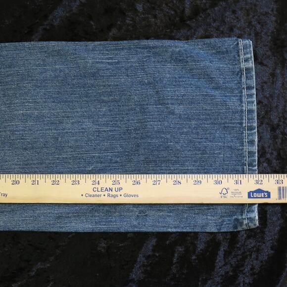 Mens Request Denim Jeans Embroidered 40x32 Leather Detail Back Patch Straight - Picture 12 of 14